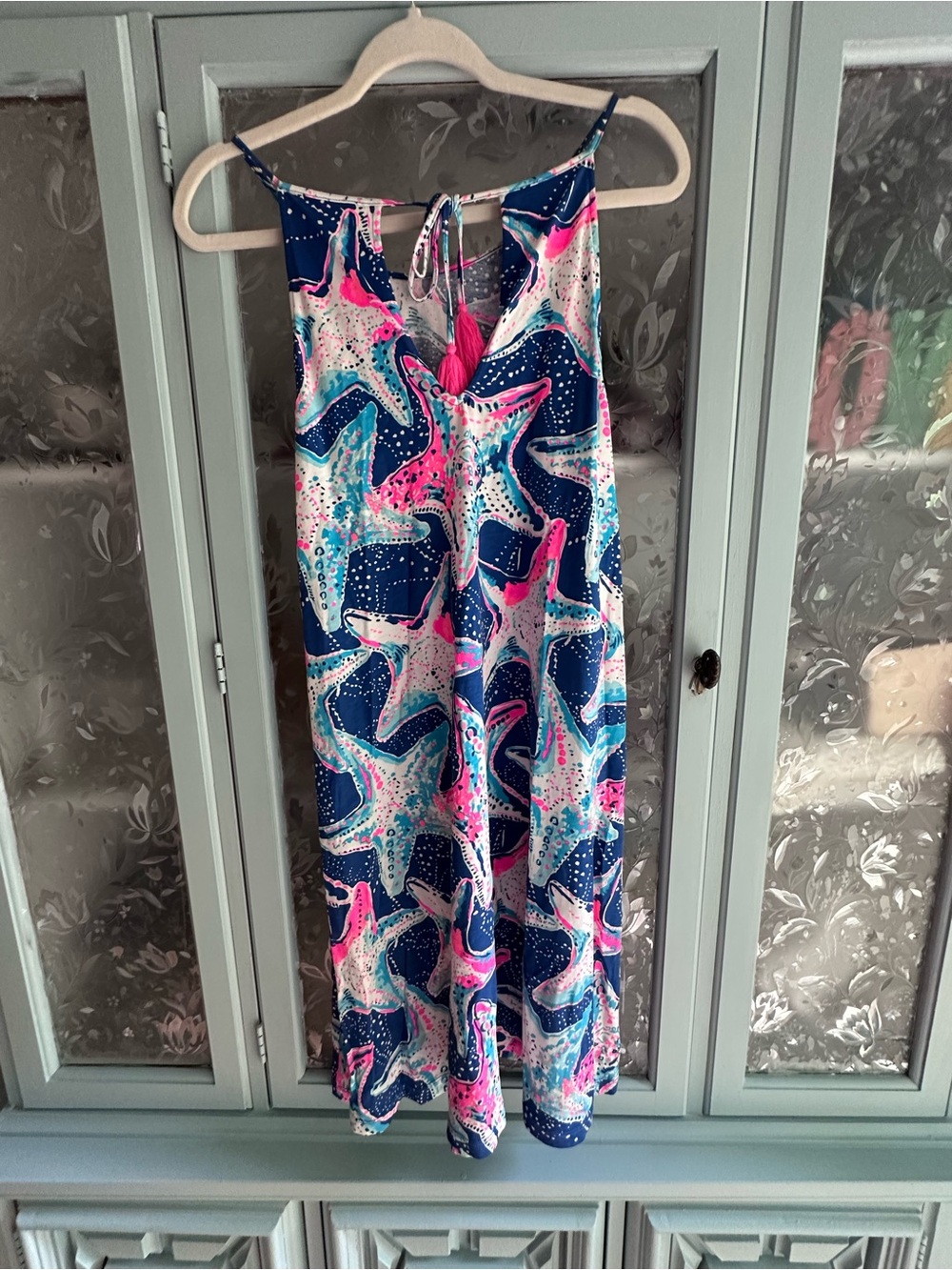 Lilly Pulitzer Navy, Pink & White Abstract Midi Dress - Picture 2 of 3